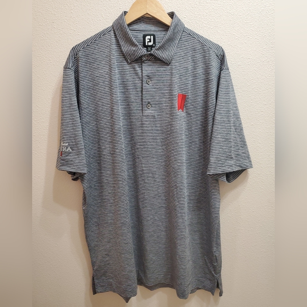 FootJoy Heather Pinstripe Golf Polo Mens XL Lisle Self Collar Michelob Ultra